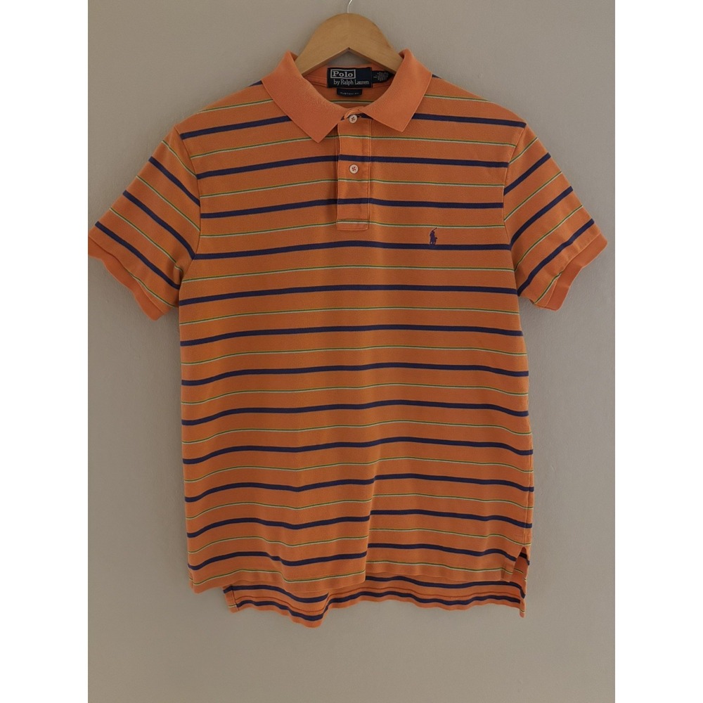 Vtg Polo Ralph Lauren Mens Pique Cotton Short Sleeve Shirt Sz L Preppy Varsity